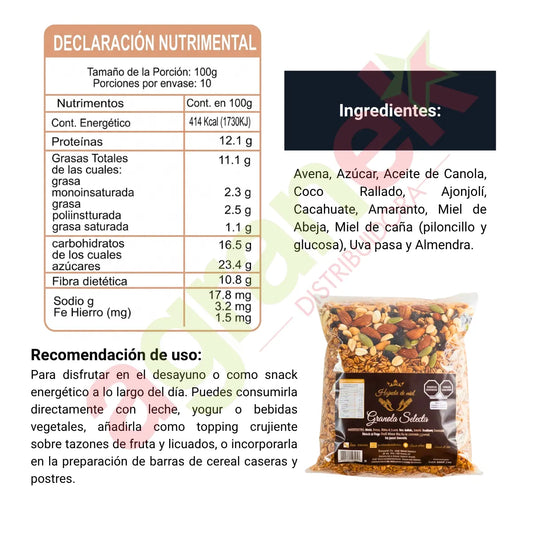 Granola Selecta Hojuela De Miel De 1kg
