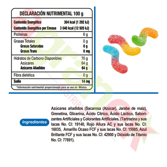 Lombriz Neon Lucky Gummys 1kg
