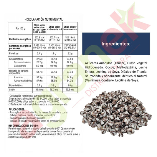 Chispas De Chocolate Horneables Bicolor Alpezzi 500g