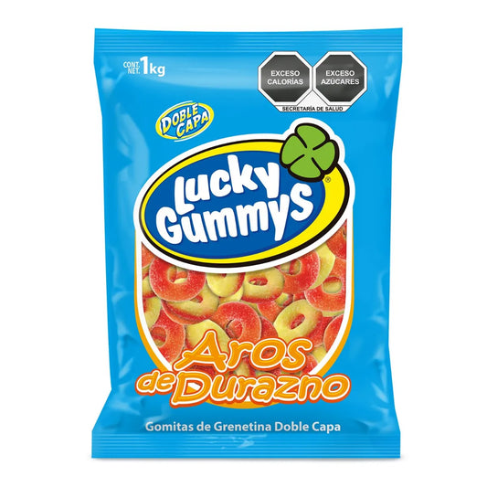 Aros de Durazno Lucky Gummys 1kg