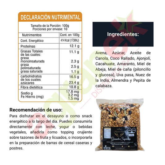 Granola Suprema Hojuela De Miel De 1 Kg